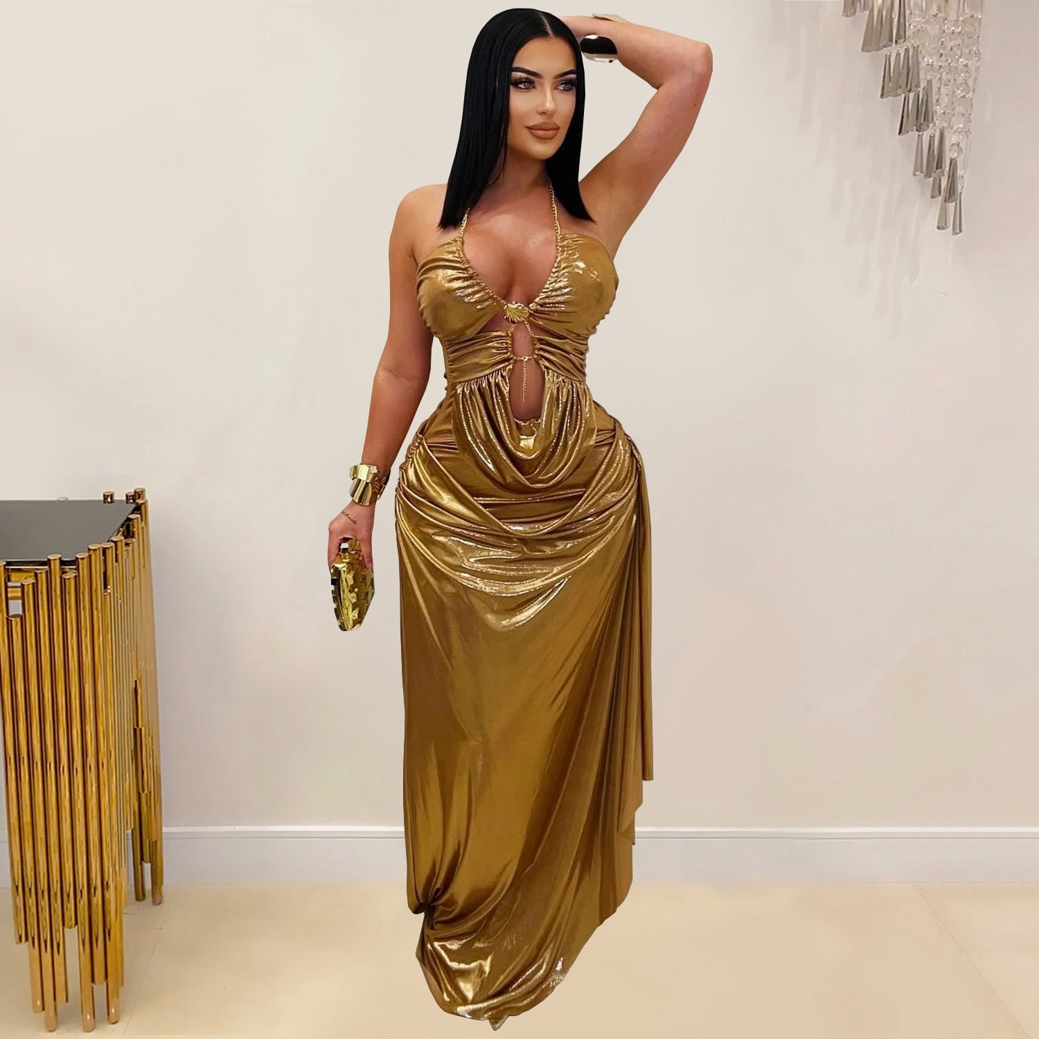 Wedding Guest Dress Evening Ha - Maxi Dress Halter review and price