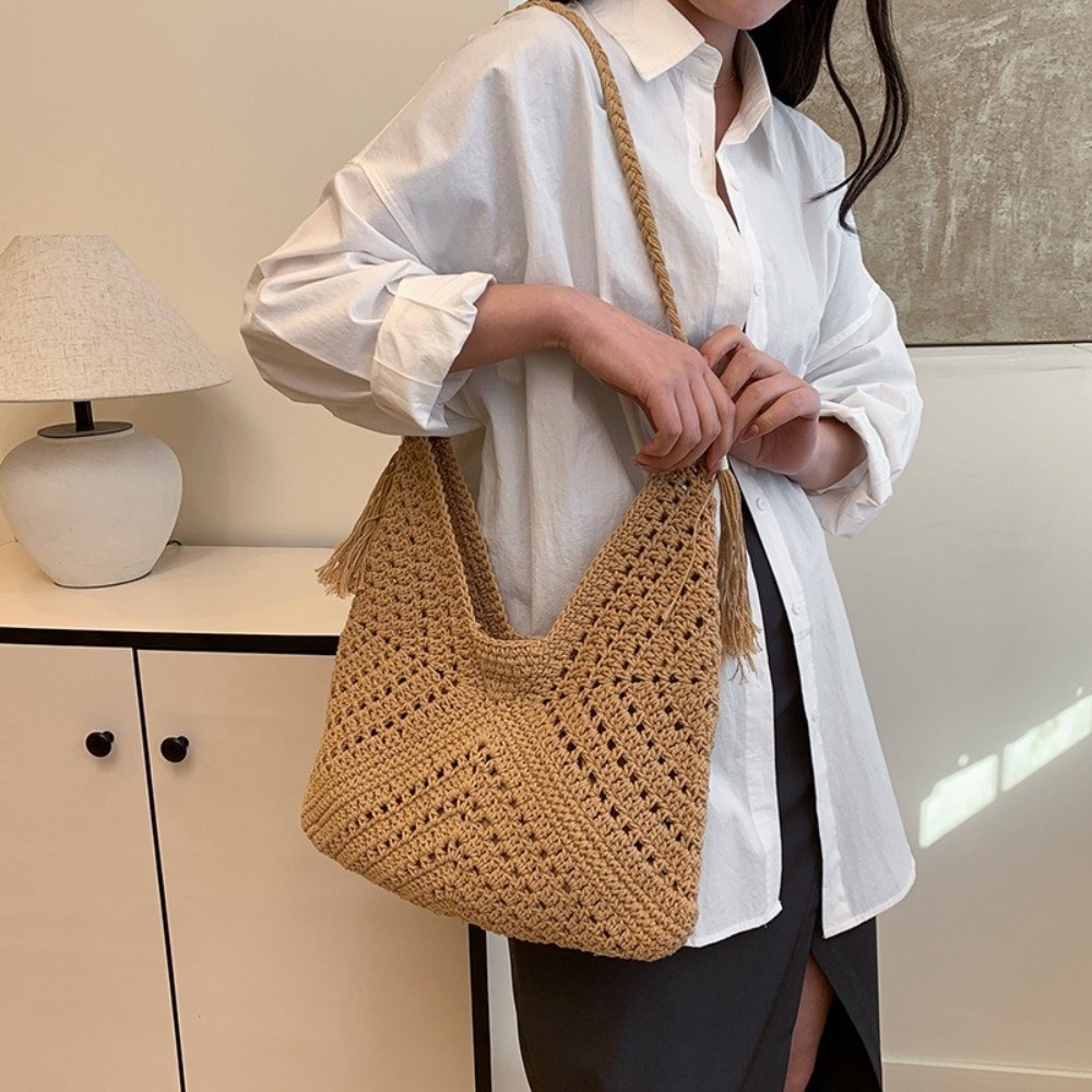 Simple Bohemian Knitted Should - Tote Bag Beach review and price