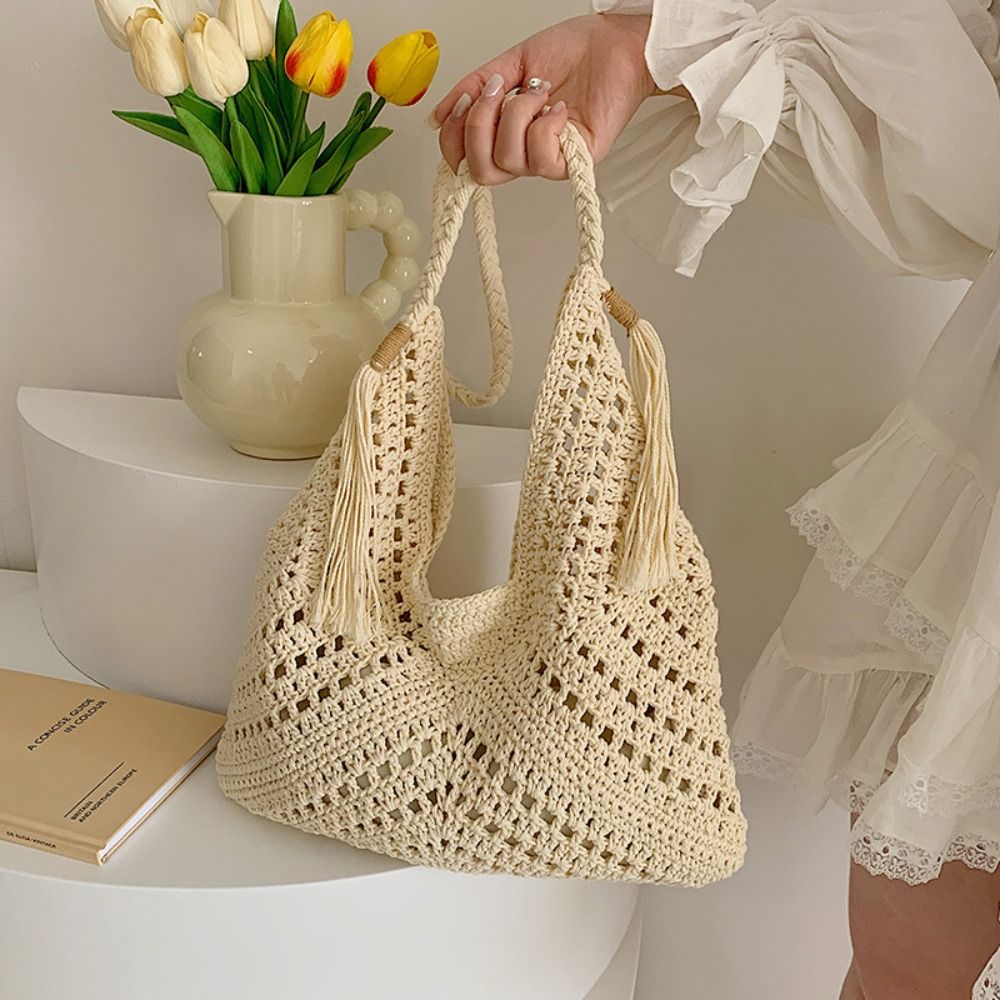 Simple Bohemian Knitted Should - Tote Bag Beach review and price