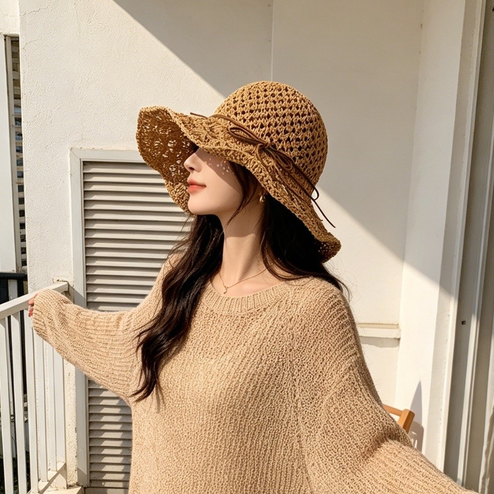 Handwoven Crochet Straw Hat Wi - Hat Floppy Wide review and price