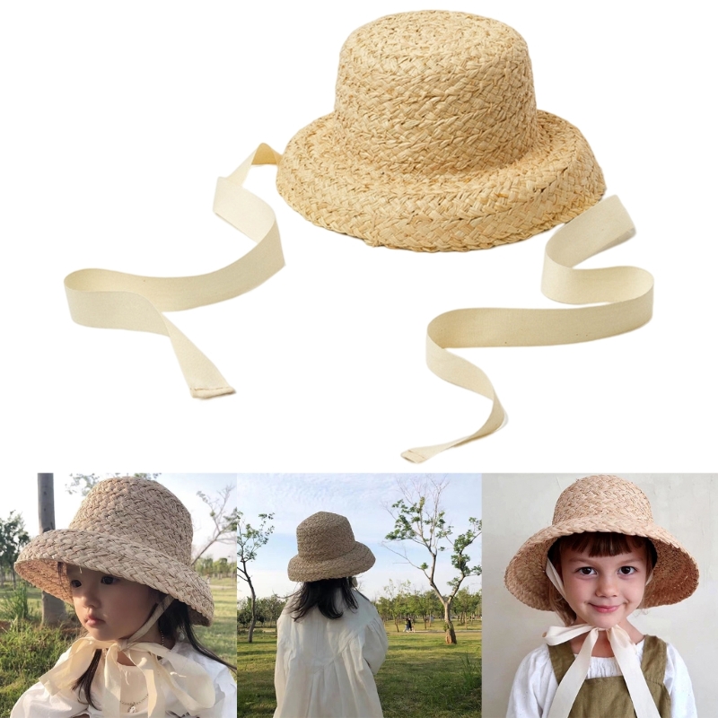 Handwoven Kids Straw  Cap Girl - Hat Floppy Wide review and price