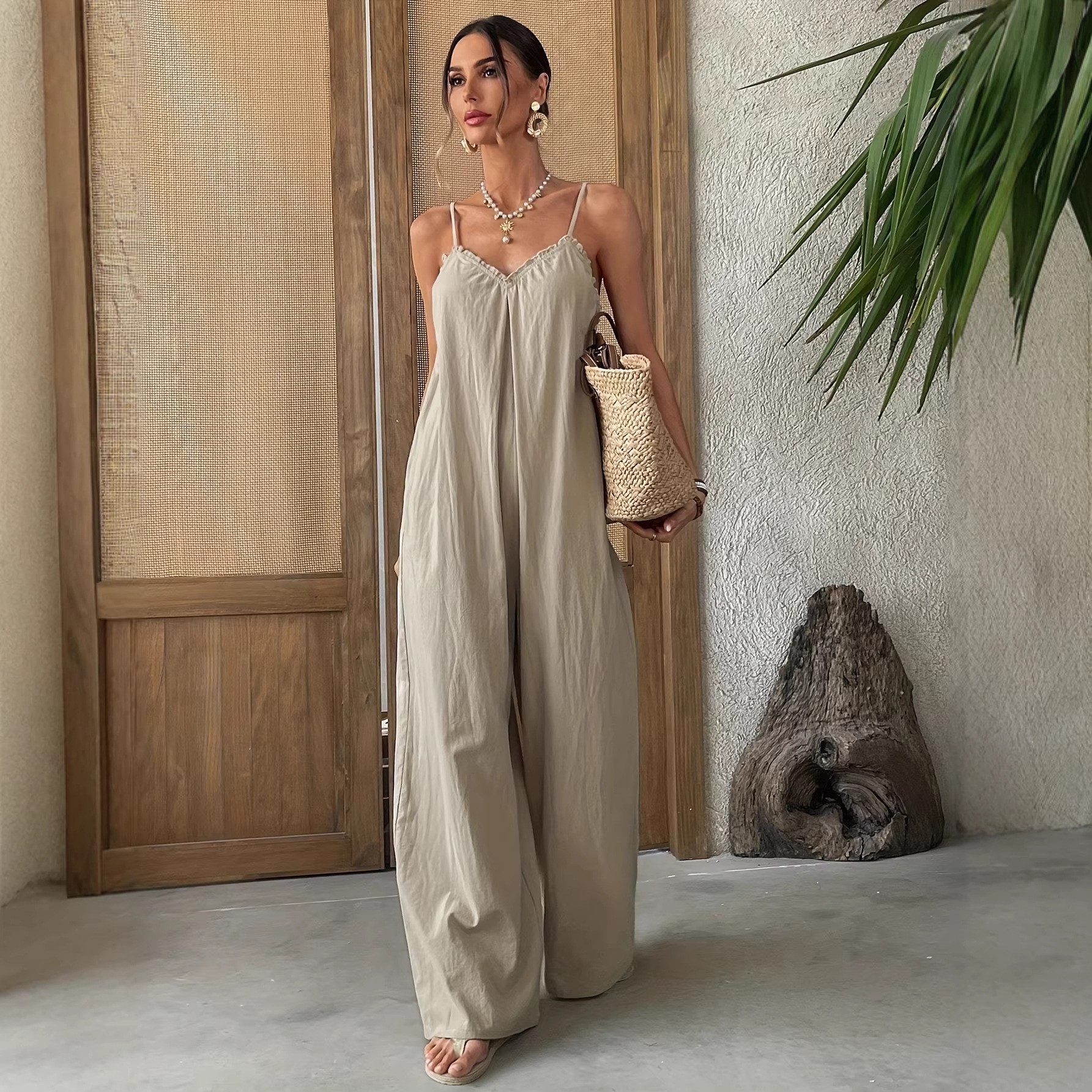 Summer Woman Jumpsuit Sleevele - Jumpsuit Linen Relaxed review and price