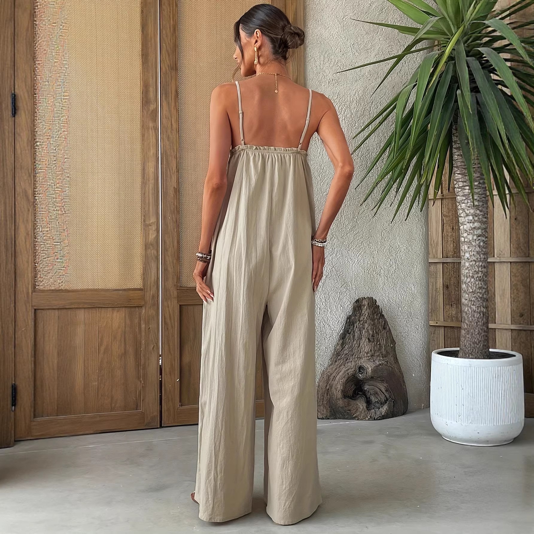 Summer Woman Jumpsuit Sleevele - Jumpsuit Linen Relaxed review and price