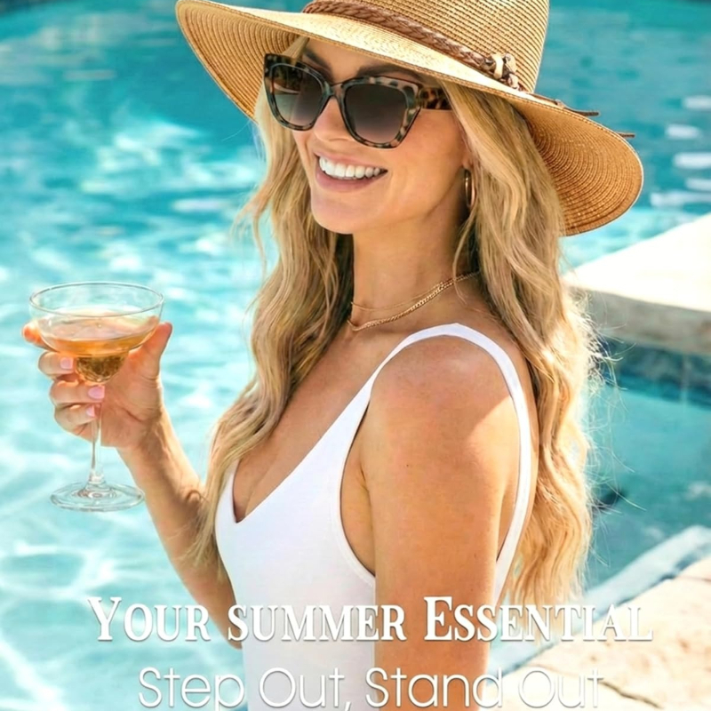 1pc Summer Straw Beach Sun Hat - Hat Floppy Wide review and price
