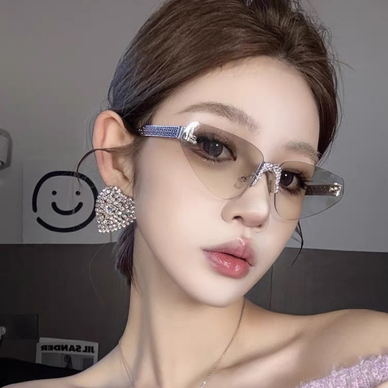 Women's Sexy Cat Eye Rimless R - Sunglasses Cat Eye review and price