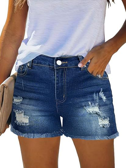 Casual Vintage Denim Shorts Hi - Shorts Denim Frayed review and price
