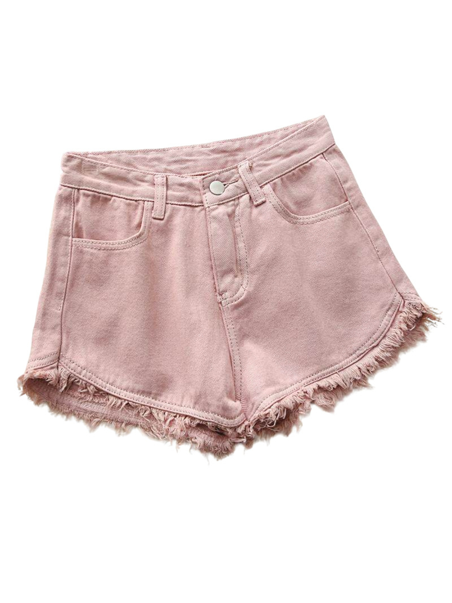 Women's High Waist Denim Short - Shorts Denim Frayed review and price