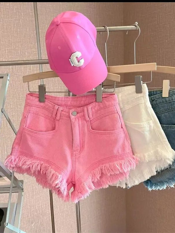 Casual Korean Style Frayed Hem - Shorts Denim Frayed review and price
