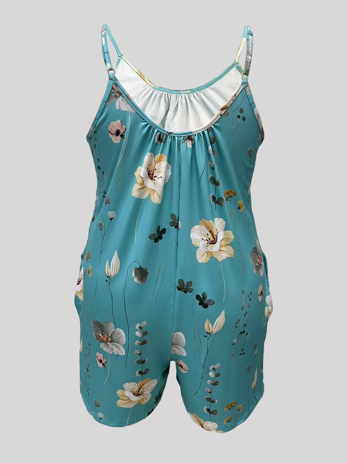 Plus Size Allover Print Cami R - Romper Floral Print review and price