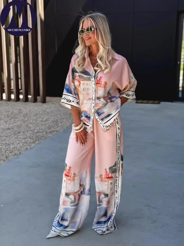 2 Pieces Set for Woman Summer  - Linen Pant Wide review and price