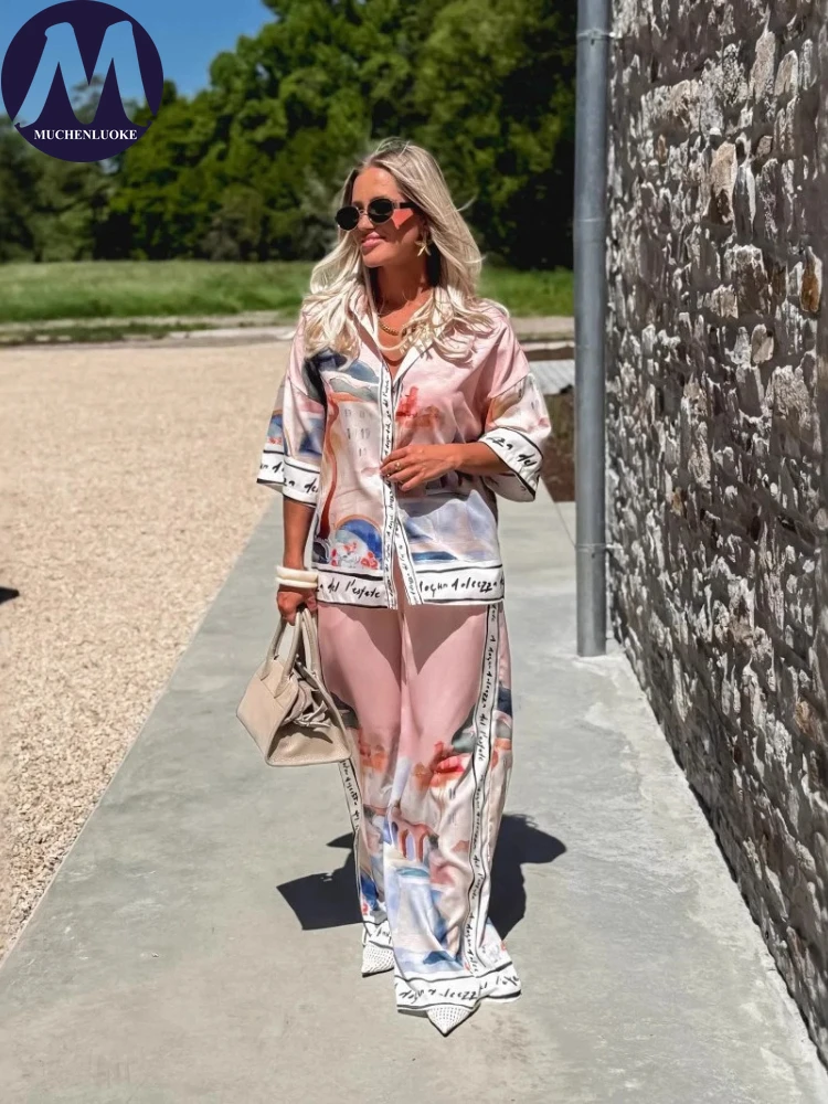 2 Pieces Set for Woman Summer  - Linen Pant Wide review and price