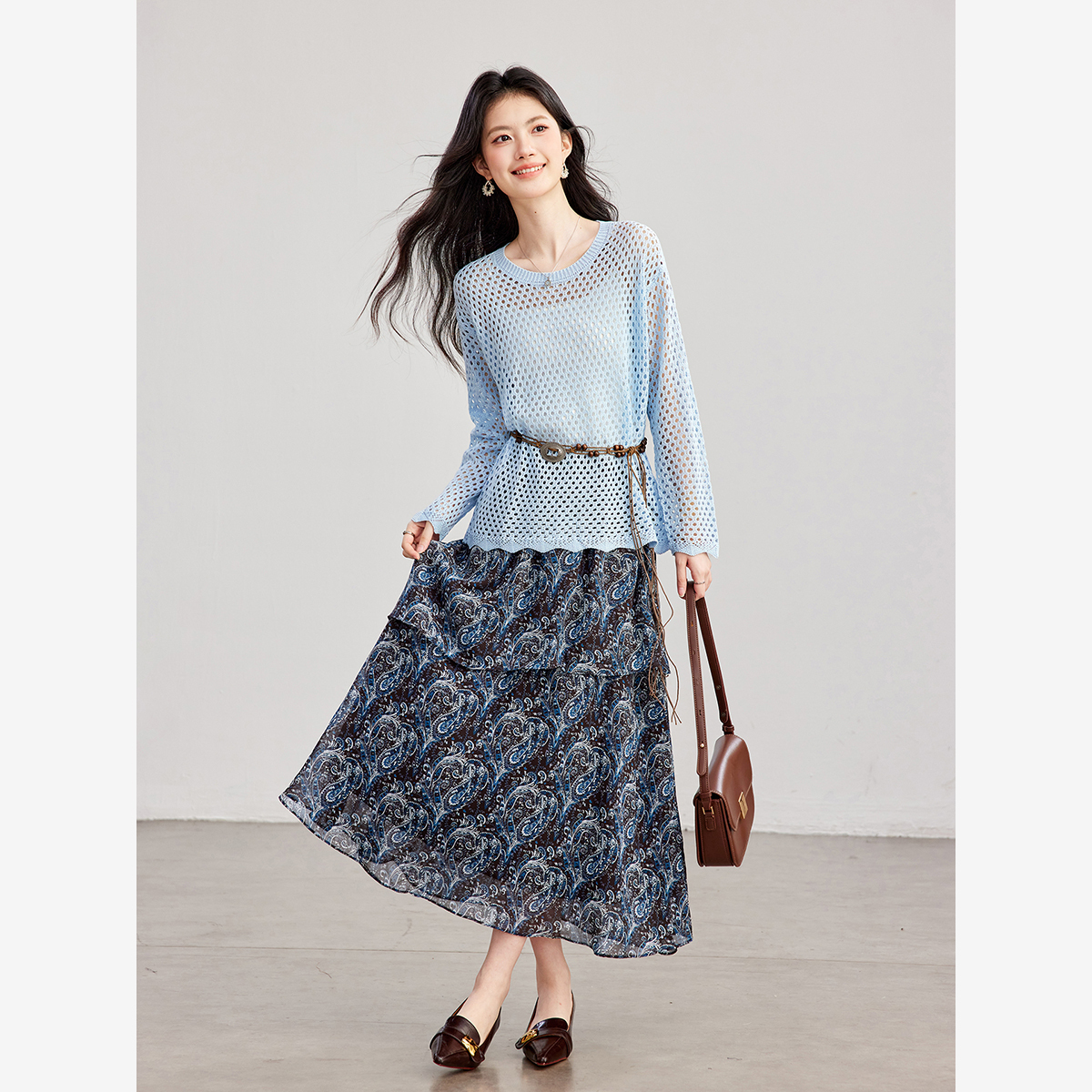 VIMLY Women's Two-piece Set 20 - Midi Skirt Floral review and price