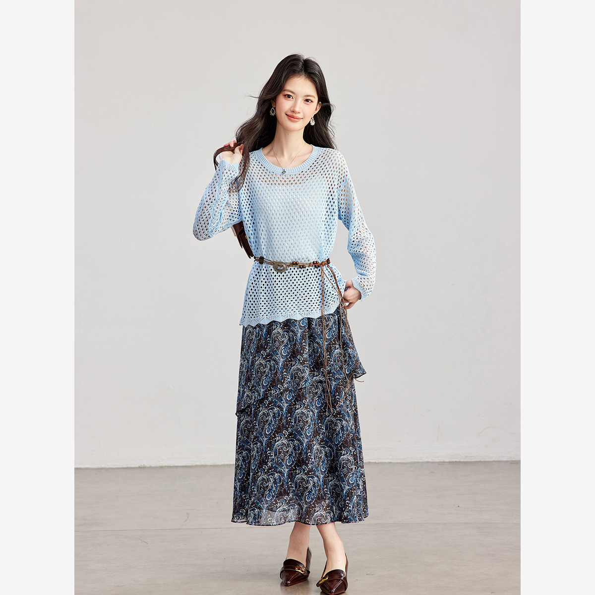 VIMLY Women's Two-piece Set 20 - Midi Skirt Floral review and price