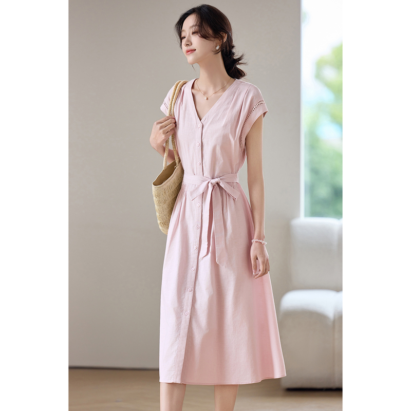SENTUBILA Women's Midi Pink Dr - Linen Dress Wrap review and price