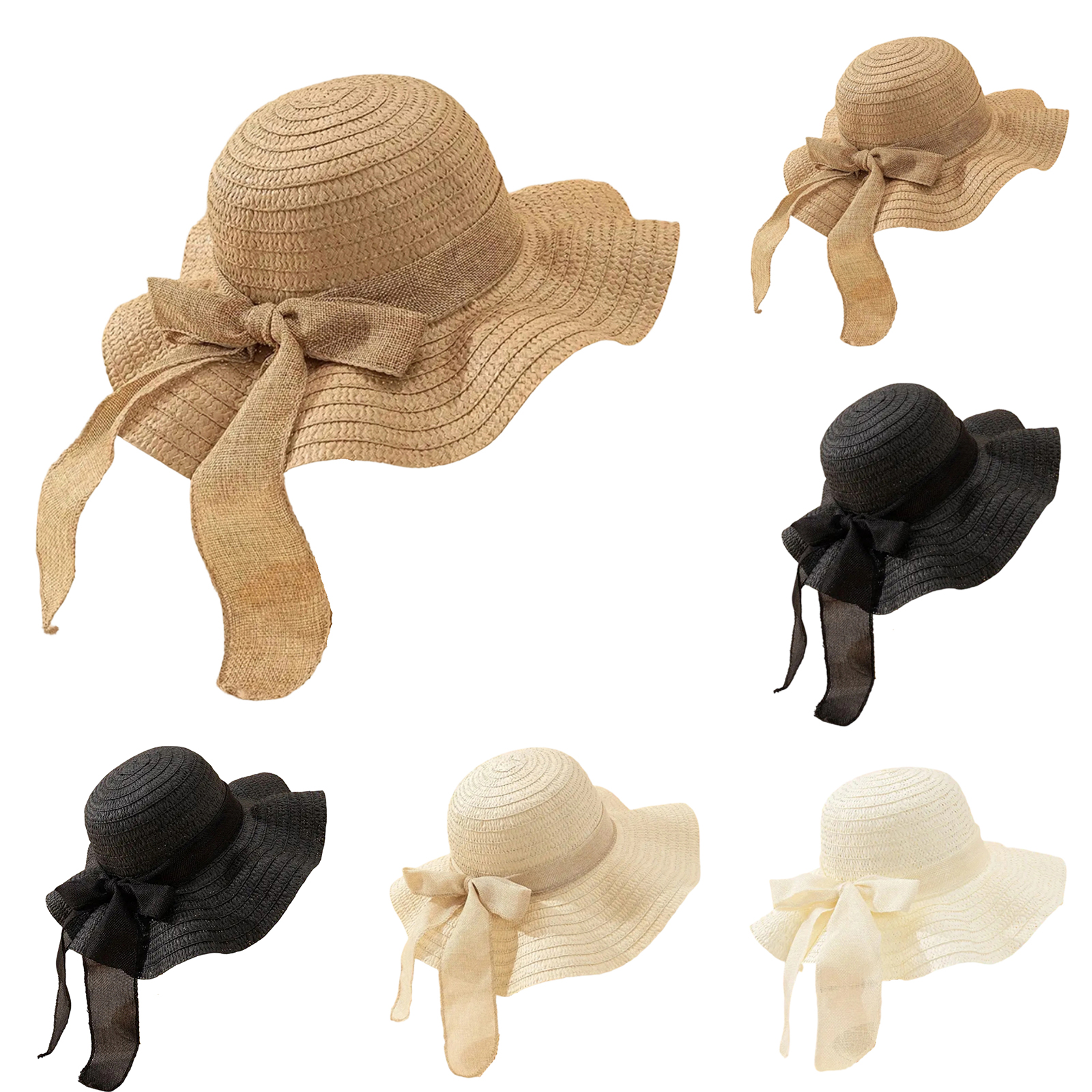 Women Bowknot Sun Hat Wide Bri - Hat Floppy Wide review and price