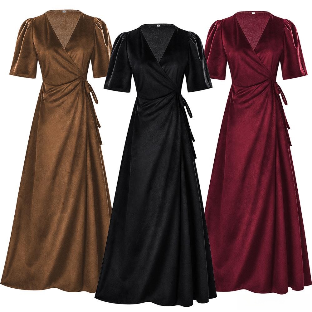 Ladies Long V-Neck Wrap Slim P - Linen Dress Wrap review and price