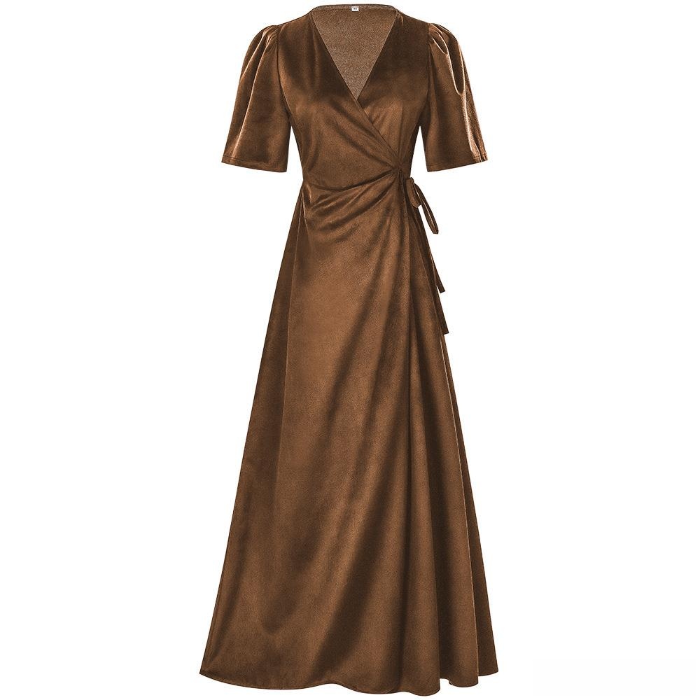 Ladies Long V-Neck Wrap Slim P - Linen Dress Wrap review and price