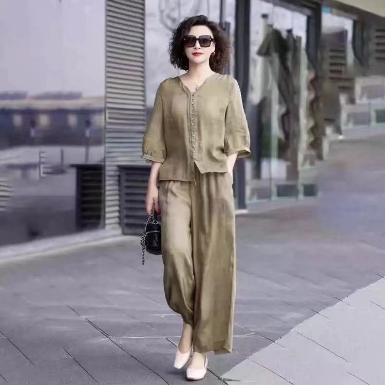Cotton and Linen Women's Set 2 - Linen Pant Wide review and price