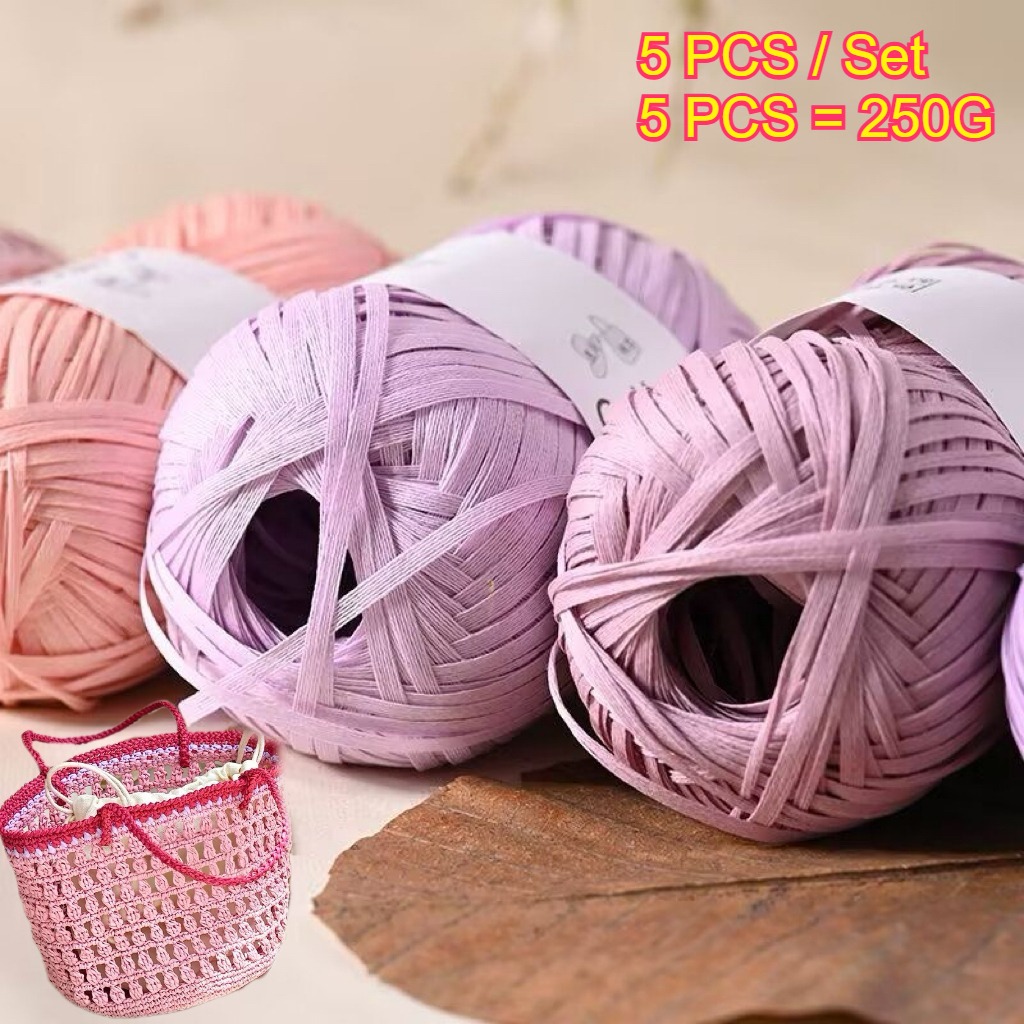 5PCS 250g Raffia Paper Rope Kn - Crochet Bag Raffia review and price
