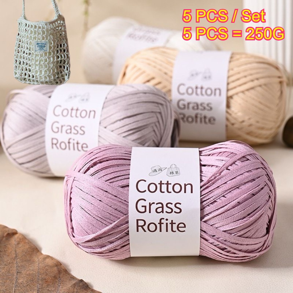 5PCS 250g Raffia Paper Rope Kn - Crochet Bag Raffia review and price