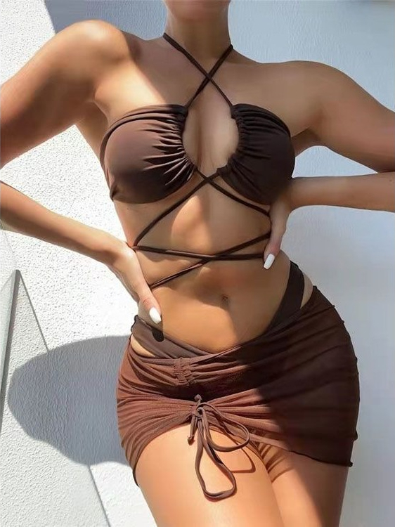 Ladies High Waist Split Bikini - Swimsuit Bikini Ruched review and price